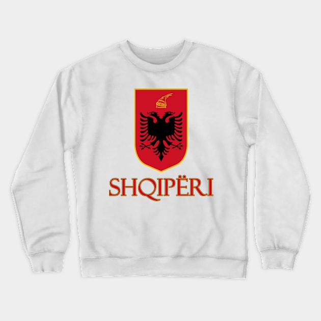 Albania (in Albanian) Coat of Arms Design Crewneck Sweatshirt by Naves